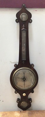 Lot 407 - Victorian mahogany cased banjo barometer