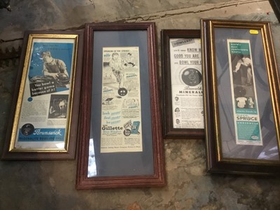 Lot 632 - Four vintage bowling prints in glazed frames