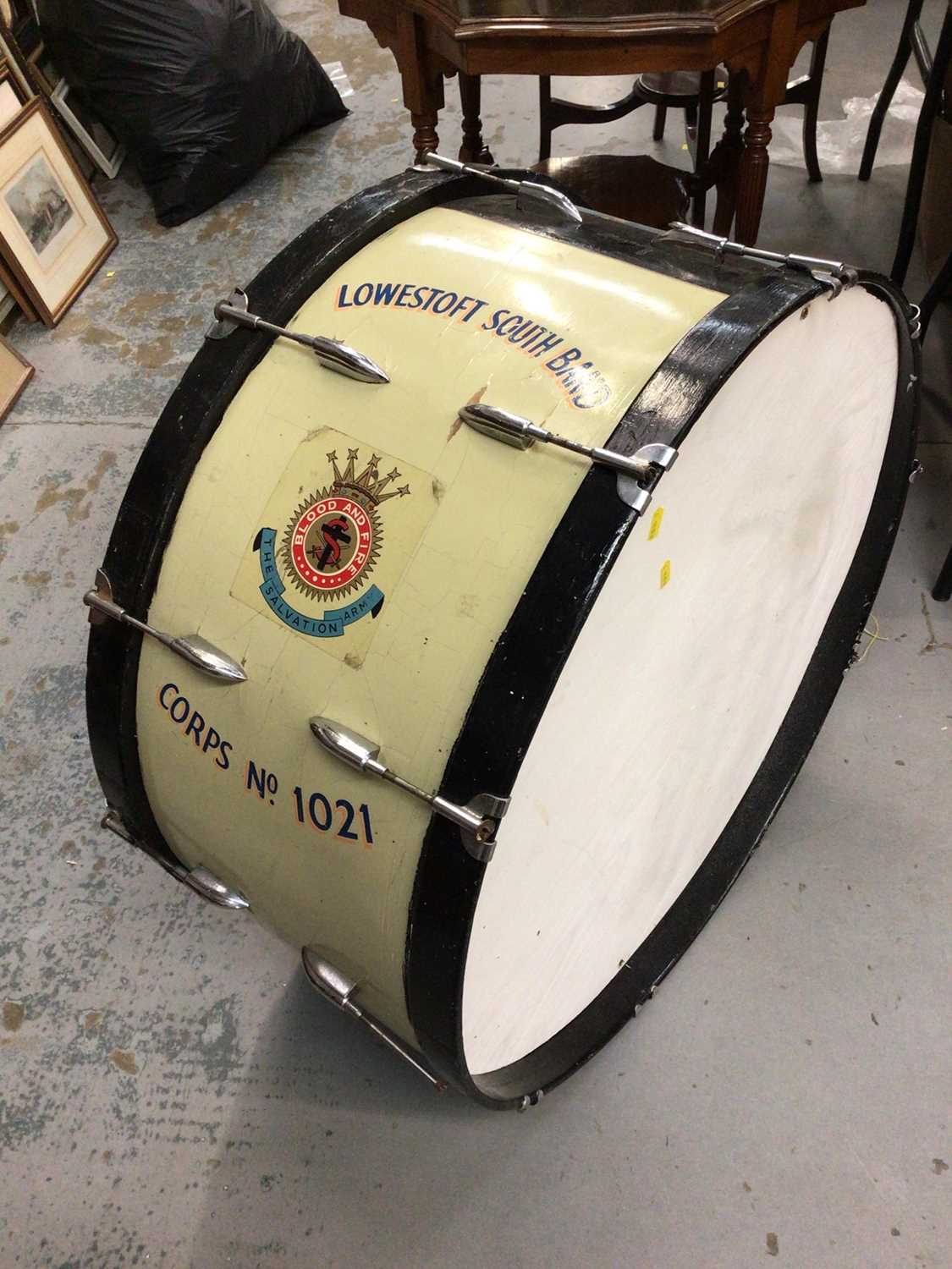 Lot 597 - Large Lowestoft South Band Salvation Army drum