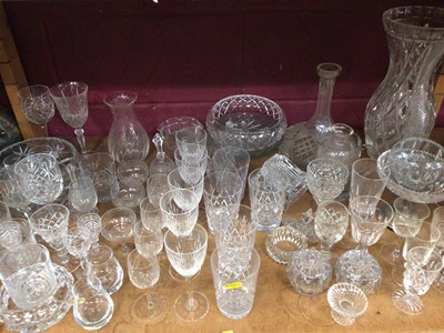 Lot 537 - Two shelves of mixed glassware, including Victorian rummers, commemorative glass, etc