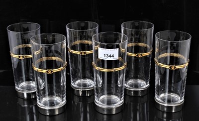 Lot 1344 - Six Gucci Rock crystal high ball glasses