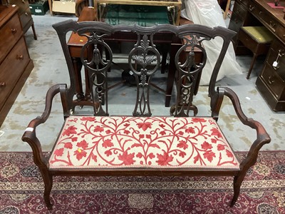 Lot 909 - 19th century salon chair together with a prie dieu chair and another