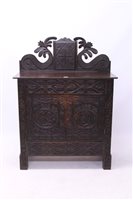 Lot 1430 - Unusual 19th century Carsved hardwood cabinet...