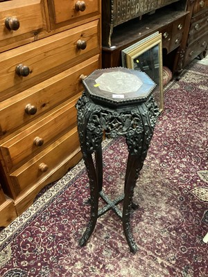 Lot 926 - Late 19th century Chinese marble topped Jardinere stand