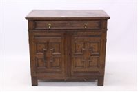 Lot 1431 - 17th century oak geometric chest with moulded...