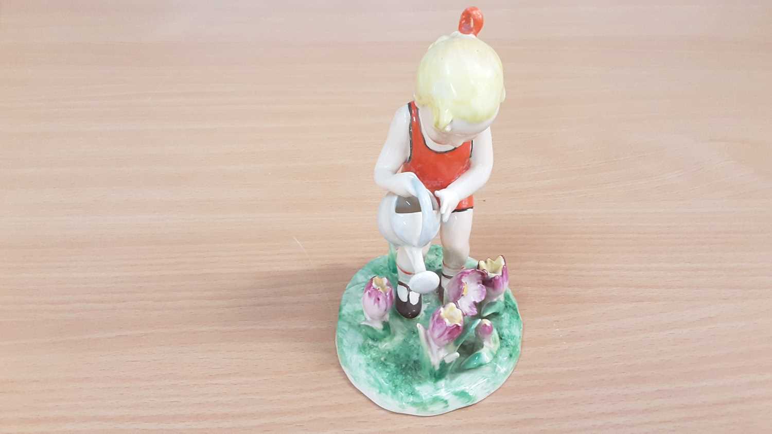 Lot 1261 - Goebbel figure of a girl with watering can