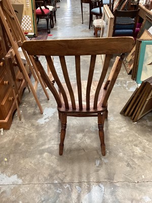 Lot 945 - Elm captains arm chair, together with an elm high back chair (2)