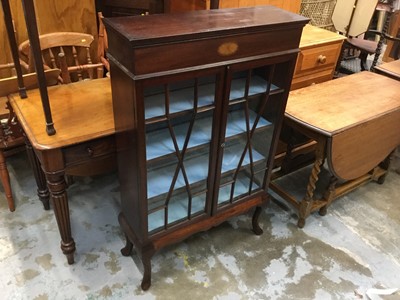 Lot 935 - Edwardian mahogany glazed display cabinet with satinwood inlaid decoration