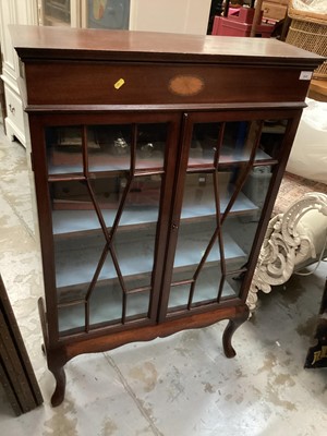 Lot 935 - Edwardian mahogany glazed display cabinet with satinwood inlaid decoration