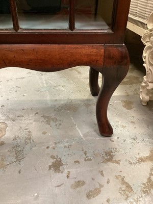 Lot 935 - Edwardian mahogany glazed display cabinet with satinwood inlaid decoration