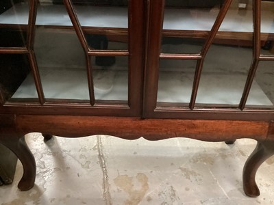 Lot 935 - Edwardian mahogany glazed display cabinet with satinwood inlaid decoration