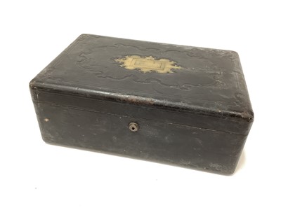 Lot 2577 - Victorian leather covered writing box with Bramah lock