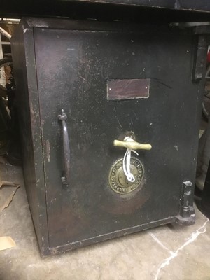 Lot 220 - Cast iron Victorian safe with one key
