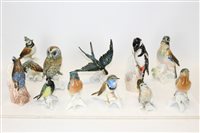 Lot 2097 - Eight Karl Ens porcelain birds - including...