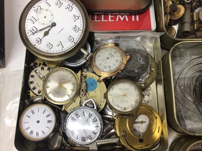 Lot 944 - Large collection of mainly pocket watch parts and related items