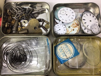 Lot 944 - Large collection of mainly pocket watch parts and related items