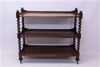 Lot 1441 - Victorian mahogany three tier buffet, the...