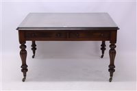 Lot 1442 - William IV mahogany desk with tooled leather...