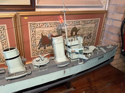Lot 2725 - Large scratch-built live steam battle ship