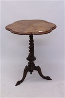 Lot 1443 - Victorian figured walnut occasional table, the...