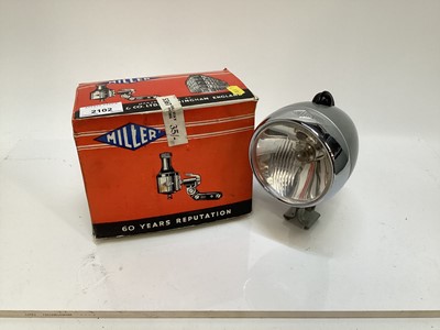 Lot 2102 - Vintage Miller cycle lamp and generator in original box - new old stock