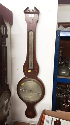 Lot 429 - 19th century mahogany banjo Barometer with inlaid decoration