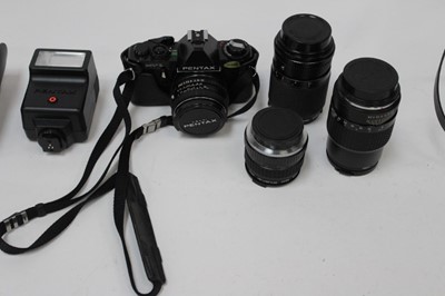 Lot 2457 - Pentax MV 1 camera , lenses and accesories