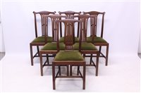 Lot 1446 - Set of six George III-style mahogany dining...