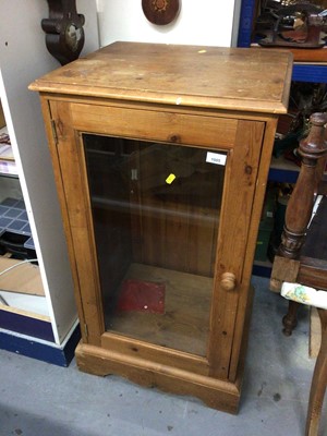 Lot 1032 - Glass fronted pine cupboard