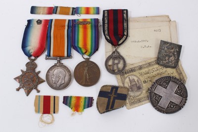 Lot 723 - Interesting Boer War / First World War Nursing medal group comprising a Boer War Princess Christian’s Army Nursing Service Reserve badge