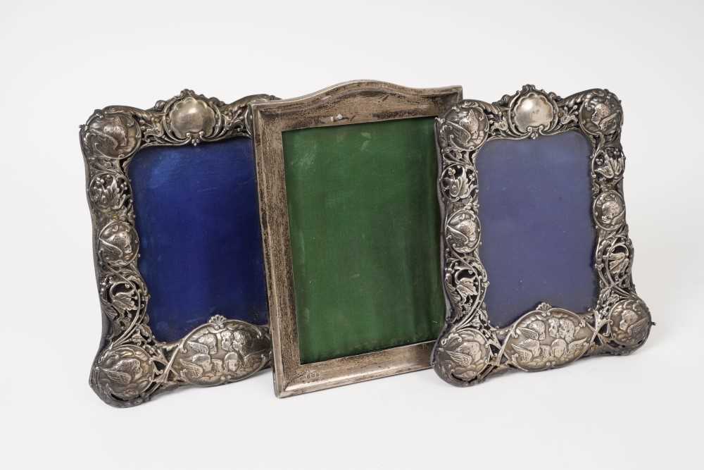 Lot 376 Pair of Victorian silver photo frames,