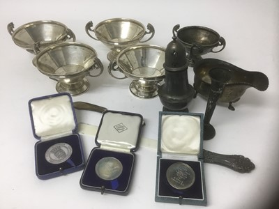 Lot 691 - Group of silver to include trophies, sauceboat, sugar caster etc