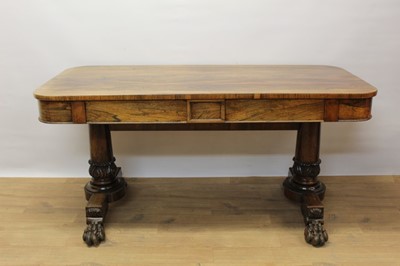 Lot 1381 - Good William IV rosewood library table in the manner of Gillows