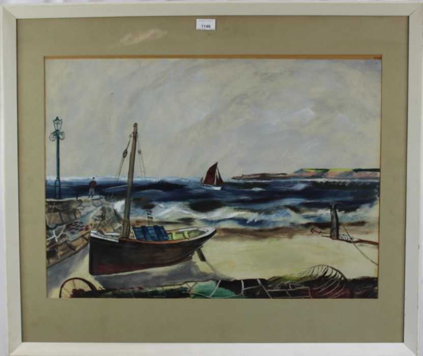 Lot 1146 - Rowland Suddaby watercolour coastal scene