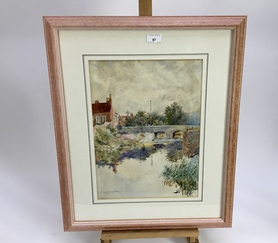 Lot 97 - Edward Renard (19th / 20th century) watercolour landscape with bridge