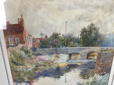 Lot 187 - Edward Renard (19th / 20th century) watercolour landscape with bridge