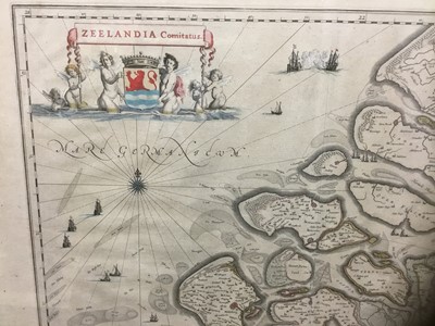 Lot 226 - Johannes Blaeu - 17th century hand coloured engraved map of Zeelandia