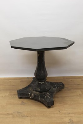 Lot 1382 - Unusual 19th century slate and marble octagonal occasional table