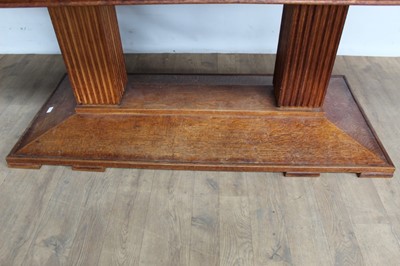 Lot 1443 - Suite of 1930s oak furniture in the manner of Heals, including refectory style table and sideboard