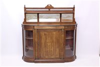 Lot 1452 - Victorian walnut bowfront chiffonier, the...