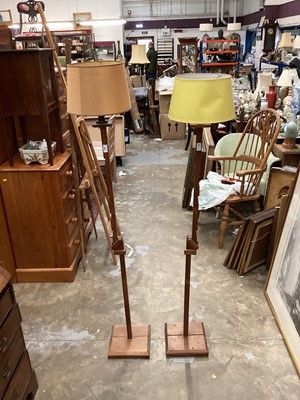 Lot 949 - Pair of 1930s standard lamp with ratchet action, on square bases