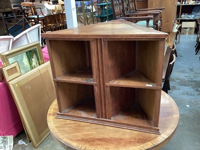 Lot 1031 - 1930s oak corner bookcase