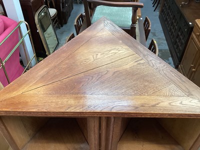 Lot 1031 - 1930s oak corner bookcase