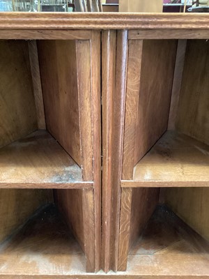 Lot 1031 - 1930s oak corner bookcase