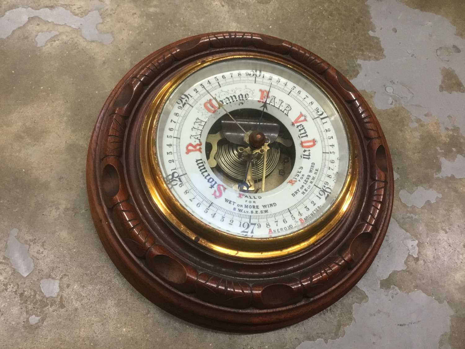 Lot 157 - Aneroid oak cased barometer