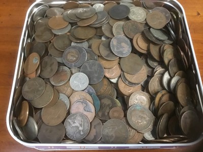 Lot 496 - Box of GB coins, including Victorian and later