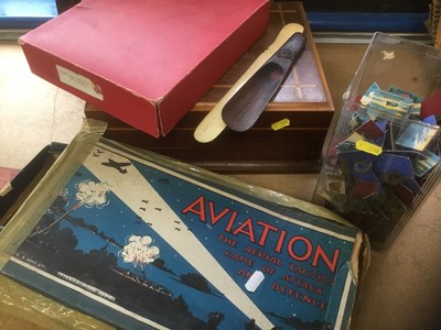 Lot 244 - Vintage games including Tritactics, and Aviation, cased cutlery set, other items