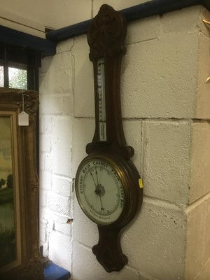 Lot 477 - Vintage starburst clock and a barometer