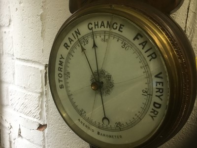 Lot 477 - Vintage starburst clock and a barometer