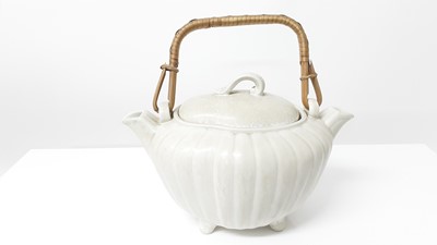 Lot 1353 - Rare Swedish double spouted teapot by Gunnar Nylund